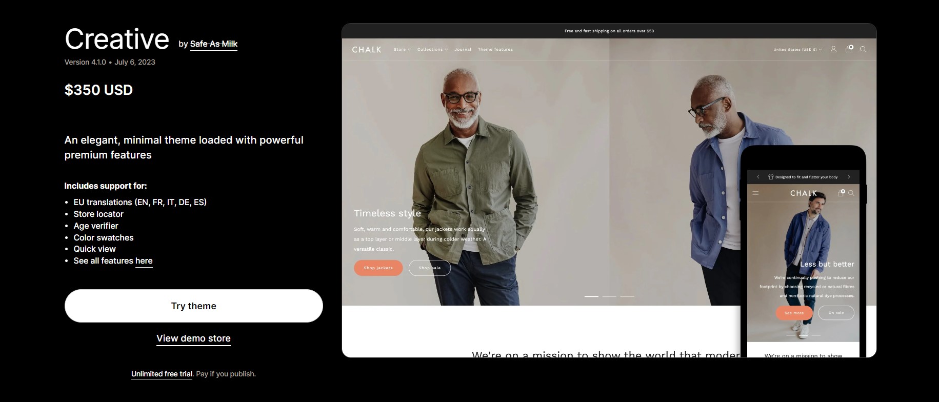 Creative shopify theme